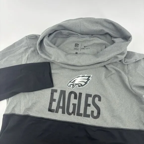 Women’s Nike Black Heathered Charcoal Philadelphia Eagles Light Cowl‎ Neck Small - Picture 2 of 10
